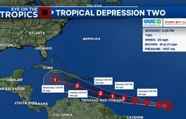 Tropical Depression 2 forms; expected to become Tropical Storm Beryl soon