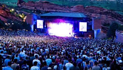 Red Rocks Amphitheatre listed as one of the top destinations for music fans, alongside Motown Museum and Abbey Road