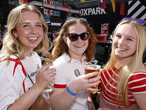 England fans leave work early and hit the pubs ahead of Denmark match