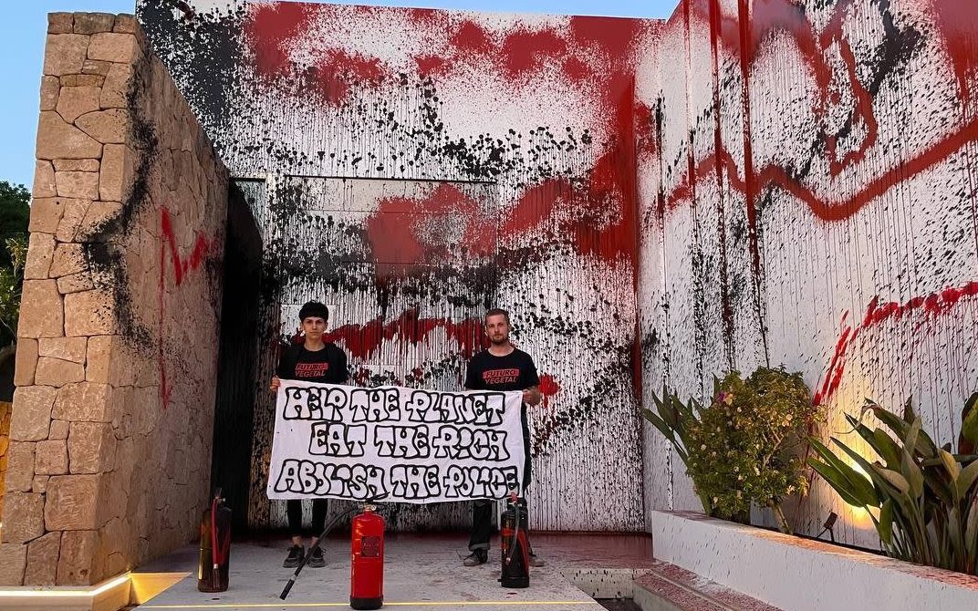 Watch: Climate protesters spray-paint Lionel Messi’s Ibiza villa