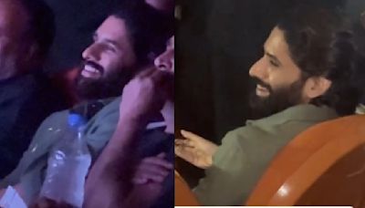 VIDEO: Naga Chaitanya can’t stop smiling as he enjoys watching Samantha, Nagarjuna co-starrer Manam again in theatre