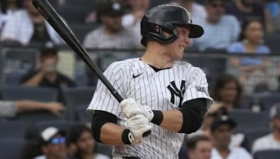 Yankees rookie Ben Rice hits 1st big league homer after being moved into leadoff spot
