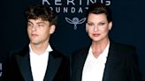 Linda Evangelista and Son Augustin Wear Matching Suits at 2nd Annual Caring for Women Dinner