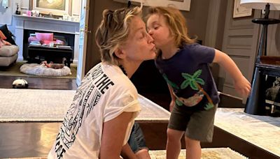 Sharon Stone Gets Sweet Kiss from Her Godson Cosmo in Cute Photo: ‘Giving Kisses to Godmom’