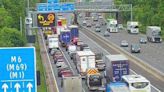 M6 closed for hours after collision