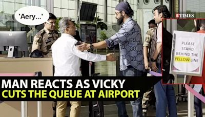 Vicky Kaushal jumps the queue at Mumbai airport; fellow passenger's reaction sends social media abuzz! | Etimes - Times of India Videos