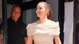 Selena Gomez Takes Bridal Style to the Boardroom in a Ruched Ivory Dress