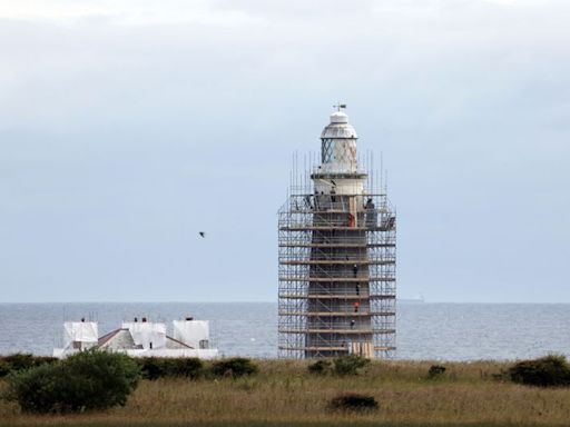 Scaffolding erected at St Mary's Lighthouse as repair job continues