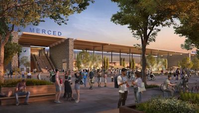 Merced residents get their first look at plans for downtown high-speed rail train station