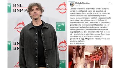 Post shock di Riondino su Fb, La Russa a testa in giù