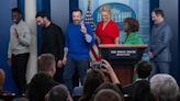 Uproar at White House press briefing as reporters turn on journalist who held up Ted Lasso cast appearance