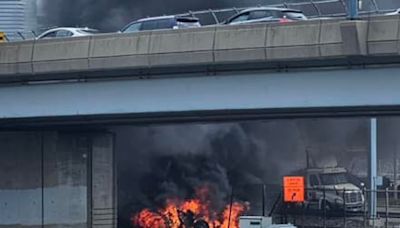 Mass. man ID'd in fatal Boston crash, SUV fire on train tracks under I-93