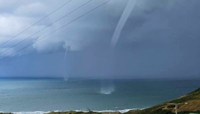 Couple 'amazed' after spotting multiple waterspouts off north Wales coast | ITV News