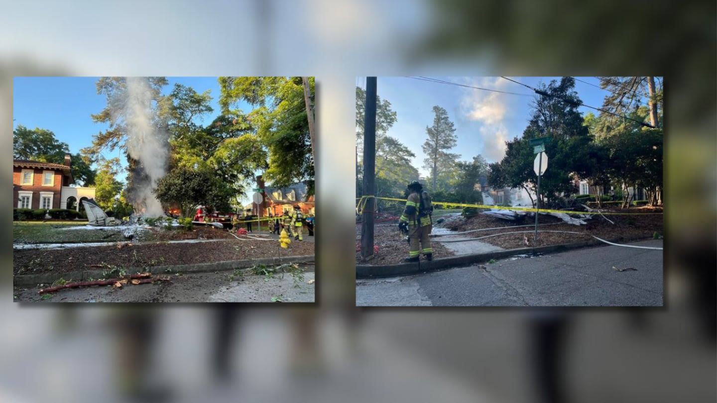 Plane crashes in front yard of east Georgia home