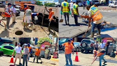 "Policía comunitaria limpia, instala lámparas y bachea en Villa Consuelo, DN"