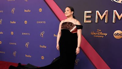 Lily Gladstone Wears a Decorative Copper Chest Plate on the 2024 Emmys Red Carpet