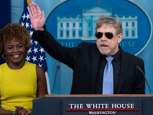 Mark Hamill calls Biden ‘Joe-B-Wan Kenobi’ in White House press room appearance