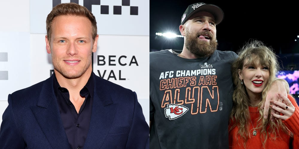 Sam Heughan Jokes About Stealing Taylor Swift From Travis Kelce While Attending ‘Eras Tour’ in Scotland