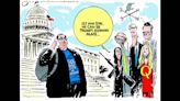 Backing embattled George Santos: A gaggle of GOP extremists in this opinion cartoon