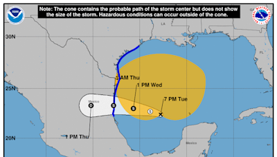 Threat lessens for disturbance near Florida. Texas gears up for heavy tropical rains