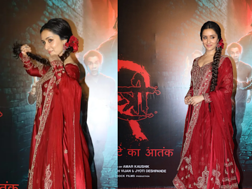 Shraddha Kapoor's Rs 1.29 Lakh Hand-Embroidered Red Anarkali For Stree 2 Promotions Is A Desi Dream Come True