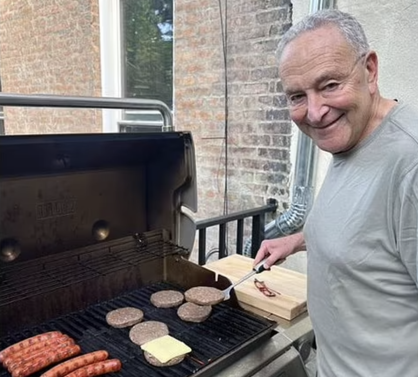 Chuck Schumer Deletes Post After Getting Ruthlessly Mocked For Psychotic Burger Grilling Technique