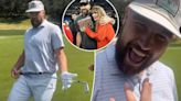 Travis Kelce jams out to Taylor Swift song on golf course as pals’ plan to ‘rattle’ Chiefs star ‘backfires’