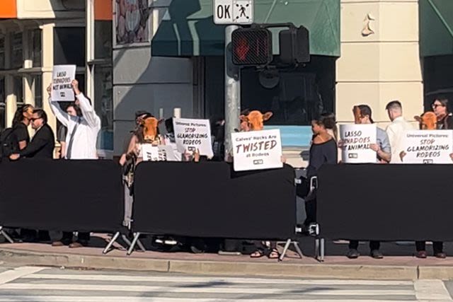 PETA protests “Twisters ”L.A. premiere over film's depiction of a rodeo