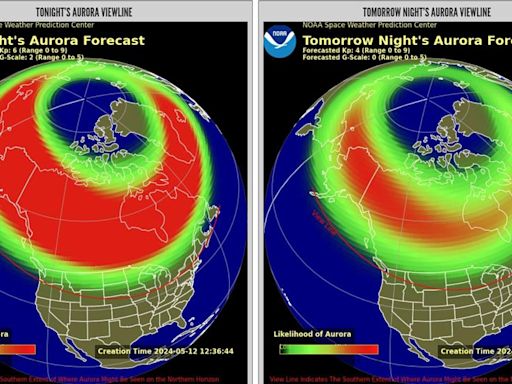 NOAA Posts Aurora Viewline for Sunday and Monday Night (Experimental) – Through Sunday Night, the Next Series of Very Fast Moving Coronal...