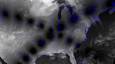 Satellite images overlay 2024 and 2017 total solar eclipses sweeping across US