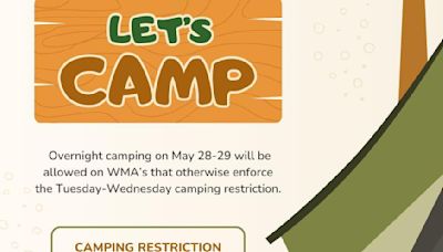 Camping restriction lifted for Memorial Day