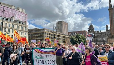 Anti-racism protesters gather across Scotland