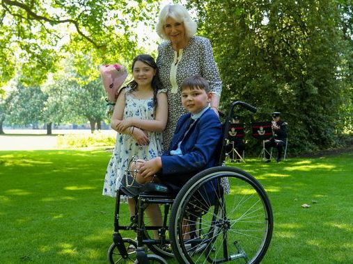 Tony and Lyla meet Queen Camilla at Buckingham Palace after missing royal party