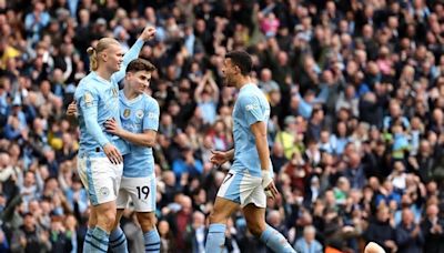 Julián Álvarez, titular y magistral asistencia en la goleada de Manchester City