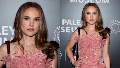 Natalie Portman Thinks Pink in Whimsical Oscar de la Renta 3D Minidress for ‘Lady in the Lake’ Red Carpet Screening