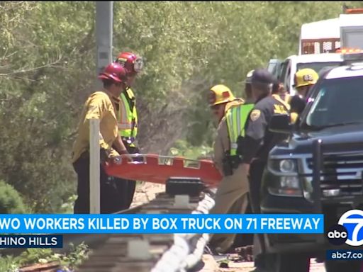 2 Caltrans contract workers killed after box truck slams into crew off 71 Freeway in Chino Hills