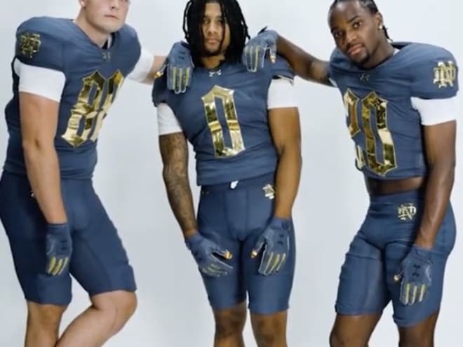 Notre Dame's new blue-gray Shamrock Series uniforms revealed