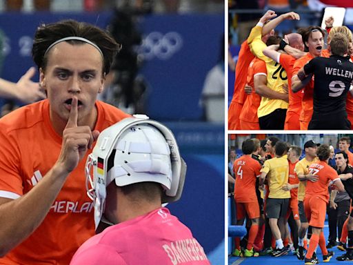 Olympic men's field hockey final ends in brawl after Dutch player 'shushes' the German keeper in shootout