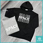 DOT 聚點 韓國 韓系 SPACE 簍空 疊字 LOGO 內刷毛 帽T 黑色 灰色 韓國製 ONE SIZE 寬鬆版型