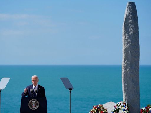 President Joe Biden praises Rangers who scaled Pointe du Hoc during D-Day speech