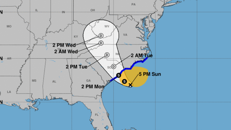 Tropical Storm Warning issued along South Carolina coast as disturbance shows signs of strengthening