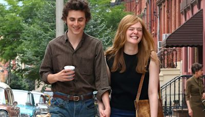 Elle Fanning says Timothee Chalamet 'worked so hard' in Bob Dylan biopic