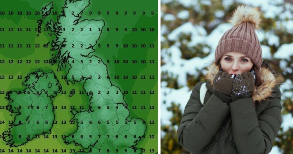 Brutal new UK cold weather map shows Arctic blast bringing summer to icy end