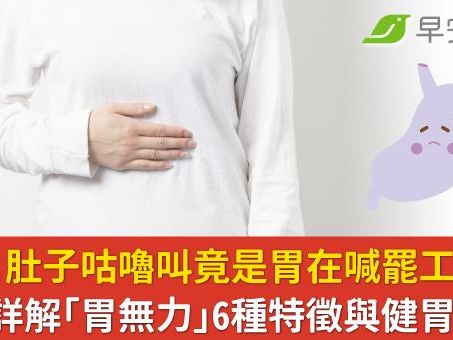 脹氣、肚子咕嚕叫竟是胃在喊罷工？醫生詳解「胃無力」6種特徵與健胃食補！