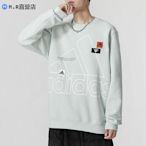 Adidas 愛迪達情侶大學T 男2022秋季新款圓領長袖女運動服套頭衫HP1434