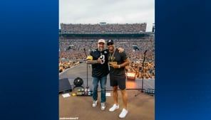 Russell Wilson joins Zac Brown Band on stage at Kenny Chesney concert