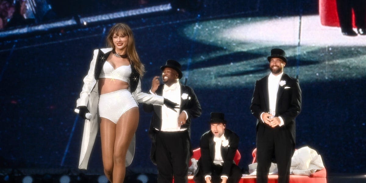 Taylor Swift brought a tuxedo-clad Travis Kelce to the stage during London Eras Tour show