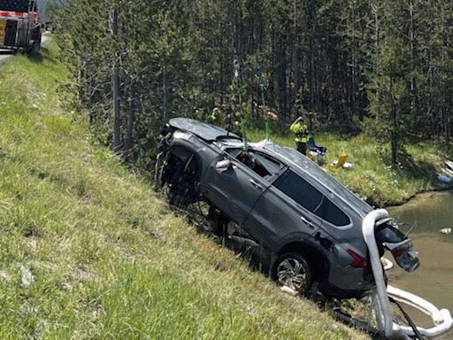 Car carrying five people crashes into acidic Yellowstone geyser