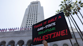 Anti-Israel demonstrators set up unapproved encampment outside Los Angeles City Hall: police