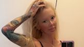 Jenna Jameson puts her much-slimmer figure on display in lingerie mini-slip